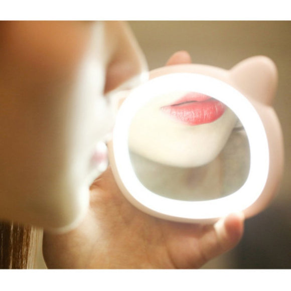 Portable Compact Pocket Mirror with LED Light